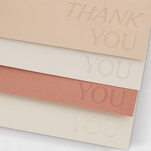 ZICOTO Beautiful Thank You Cards Set of 30 With Envelopes and Stickers | Elegant Blank Cards for Personalized Notes - Bulk Stationary Set for All Occasions Incl. Weddings, Business & Baby Showers - color: Terracotta