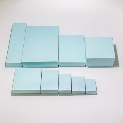 TheDisplayGuys 100 Cardboard Jewelry Gift Boxes with Inserts - Turquoise - color: Pearl Teal, size: 1 Count (Pack of 100)