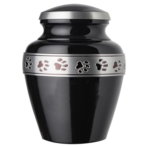 Morgan Legacy Ebony/Pewter Pet Urn, up to 25lbs - color: Ebony, Pewter Band, size: Small