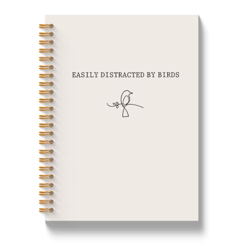 Funny Bird Lover Gifts Spiral Notebook 5.5x8.3in | Bird Watching Gifts, Bird Lover Gifts for Women Men Notebooks, Easily Distracted by Birds Journal Notebook - color: Bird Watching
