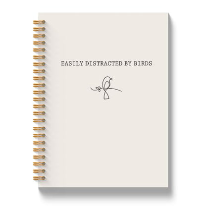 Funny Bird Lover Gifts Spiral Notebook 5.5x8.3in | Bird Watching Gifts, Bird Lover Gifts for Women Men Notebooks, Easily Distracted by Birds Journal Notebook - color: Bird Watching