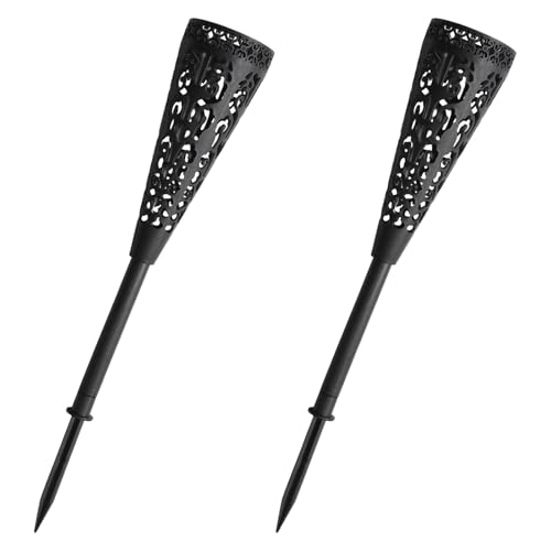 2pcs Memorial Flower Holder for Cemetery,Black Plastic Vases with Spikes Cemetery Vases,Outdoor Marker Decorations for Graveside Use/Gravestone Garden（Cone） - style: Cone