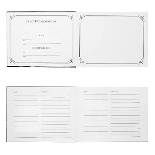 Faithful Finds Hardcover Funeral Guest Book - Memorial Service & Celebration of Life Guest Book - Floral Cover with Praying Hands Design & Memorial Register for Funeral - 94 Pages - 11 x 8.5 in