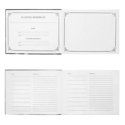 Faithful Finds Hardcover Funeral Guest Book - Memorial Service & Celebration of Life Guest Book - Floral Cover with Praying Hands Design & Memorial Register for Funeral - 94 Pages - 11 x 8.5 in