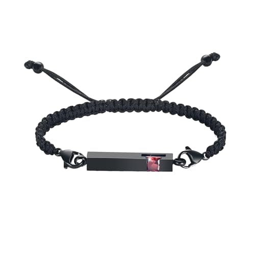 Harbeingt Adjustable Urn Bracelet for Ashes for Women Cremation Jewelry - color: Black Red