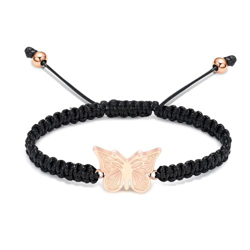 zeqingjw Butterfly Urn Bracelet for Ashes for Women Men - color: Rose Gold