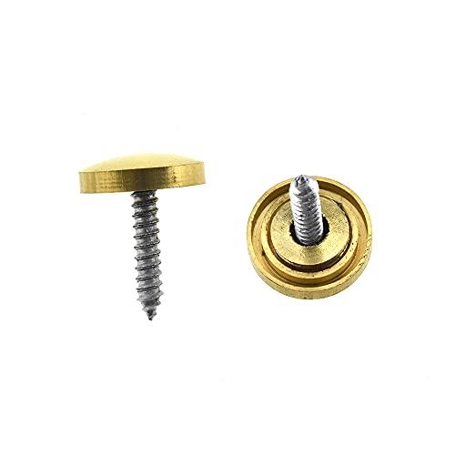 Hahiyo 16mm Diameter Mirror Screws Brushed Stainless Steel Solid Easy Install Brass Washer Decorative Caps Fasteners Nails Gold 8 Pairs for Bathroom Mirrors Panels Kitchen Ceiling Arts Crafts - size: 16mm-8sets-Gold