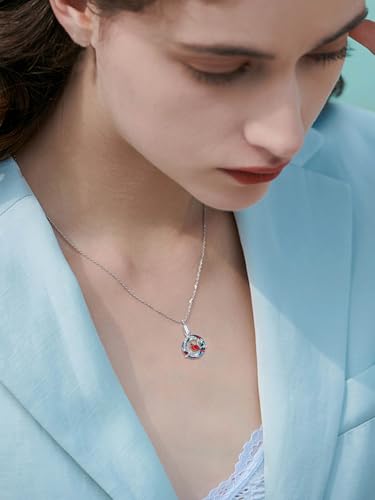 Urn Necklace for Women Sterling Silver Meaningful Memorial Jewelry | Paw Print/Butterfly/Dragonfly/Bird/Dolphin/Mountain/Tree of Life Urn Necklace for Ashes Cremation Keepsake Jewelry for Women - style: Crystal-Cardinal