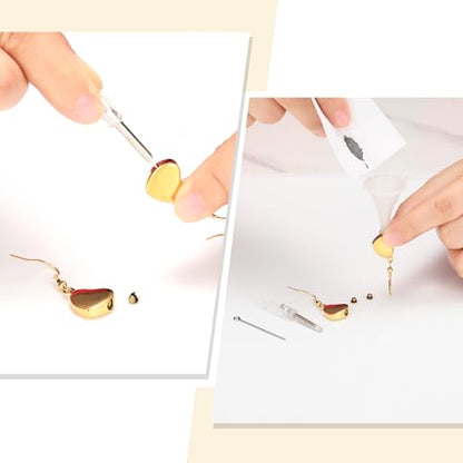 Heart Cremation Earring for Women Keepsake Memorial Urn Jewelry For Ashes - color: C-Gold