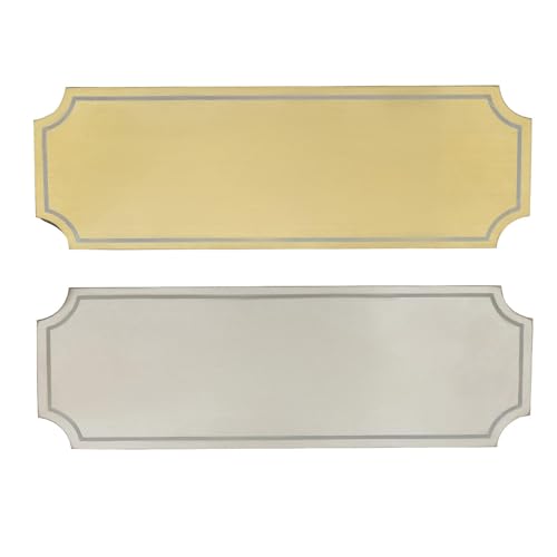 3"W x 1"H Blank Memorial Plaque, Includes 1 Gold & 1 Silver | Laser Engraved Elegant Stainless Steel Plaque with Adhesive Backing or Screw Mounting - size: 1 x3 inch