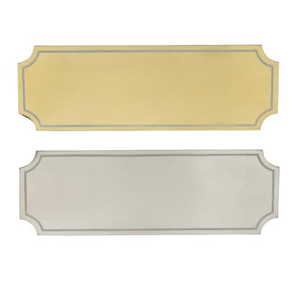 3"W x 1"H Blank Memorial Plaque, Includes 1 Gold & 1 Silver | Laser Engraved Elegant Stainless Steel Plaque with Adhesive Backing or Screw Mounting - size: 1 x3 inch