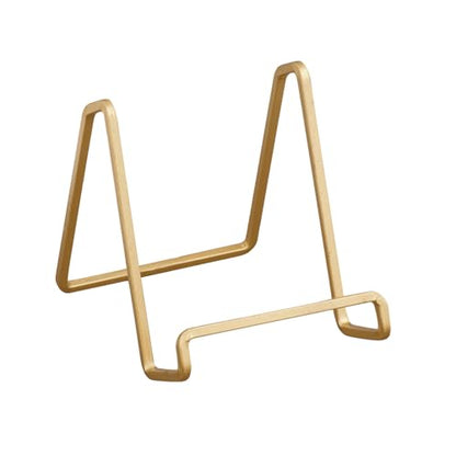 Tripar 3-Inch Gold Painted Square Book Holder/Stand, Wire Mini Easel, Small Photo Stands for Table, Display for Picture Frames, Plaques, & Plates