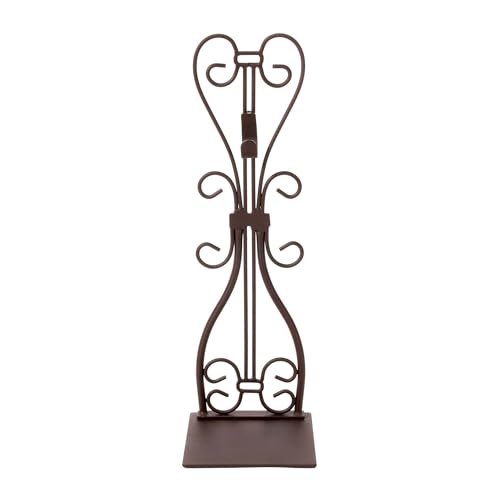 Fireplace Mantel Wreath Hanger, Adjustable Height Christmas Wreath Stand | Elegant Telescoping Artificial Wreath Hook, Padded, Durable Cast Iron