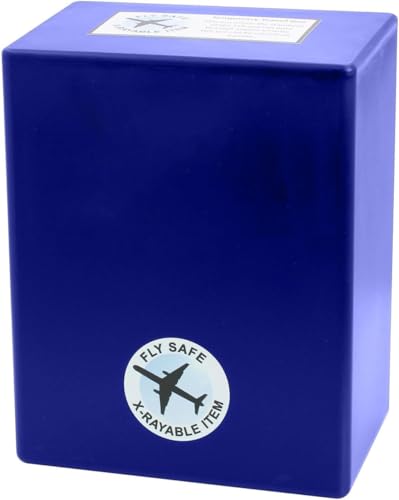 TSA Approved Fly-Safe Temporary Travel Cremation Urn Kit for Human Ashes - 200 Cubic Inch Capacity - Airline-Ready Black Blue or Green Plastic Urn with Included Travel Box (Dockside) - color: Dockside
