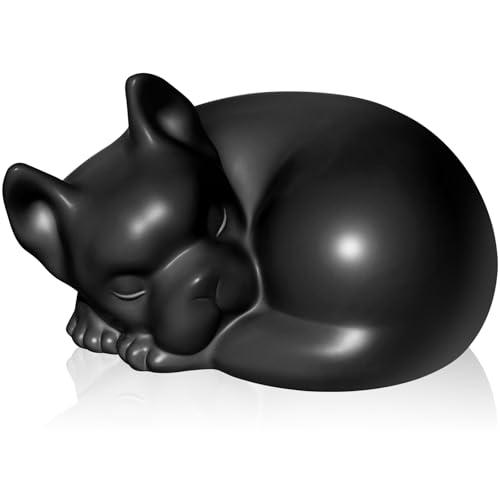 French Bulldog Dog Urn, Frenchie Dog Urns for Ashes, Pet Urns, Black | Pet Memorial Keepsake Funeral Urn for Dogs Ashes, Animal Urn - color: Black-a