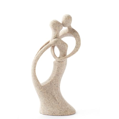 Modern Abstract Couple Statue, Kissing Lovers Sculpture Figurine Home Decor - style: Style A