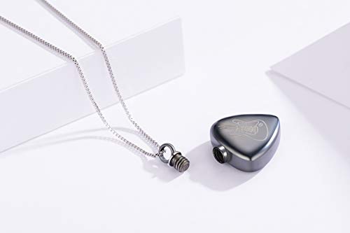 SOULMEET Cremation Jewelry for Ashes, Sterling Silver Urn Necklace for Ashes Women Men, Cherish Memories Cremation Jewelry to Keep Someone Near to You - color: G-Black Guitar
