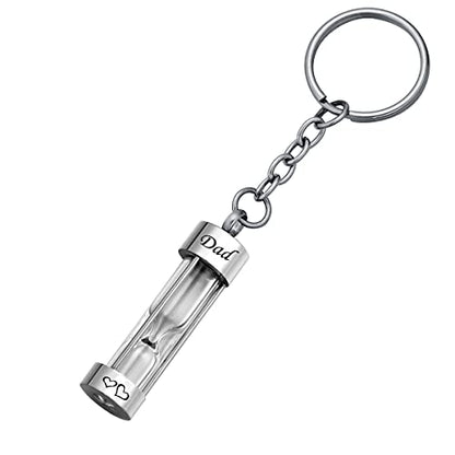 Hourglass Ashes Keychain Urn Pendant Memorial Keepsake Cremation Jewelry Dad - color: Dad