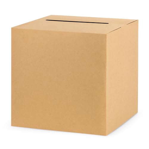 Hooqict Kraft Card Box with Slot 9.1" Wedding Favor Gift Card Boxes for Reception, Parties, Birthday, Rustic Wedding Decorations, Retirement, Graduation Money Box Envelope Holder - color: Kraft
