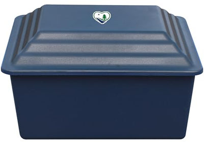 LegacyGuard Durable Polymer Burial Urn Vault for One Cremation Urn - Ground Burial Protection - Gray, Navy Blue, Green, and White - Made in the United States (Navy) - color: Navy