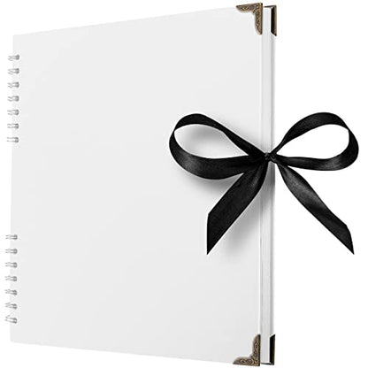 Scrapbook Album, 70 Pages, 10 x 10 Inch, White Photo Album, Scrap Book | Hardcover with Thick 200 GSM Kraft Paper, Ideal for Your Scrapbooking Albums, Art & Craft Projects (White, 10 x 10 Inch) - color: White, size: 10 X 10 Inch