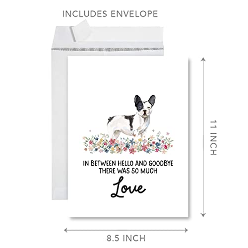 Andaz Press Jumbo Pet Sympathy Card with Envelope, Sorry For Your Loss Card, French Bulldog, Loss Of Pets Dog Grief Bereavement Card with Big Blank Space to Send to Friends, Family, 8.5" x 11", 1-Pack - color: French Bulldog 1