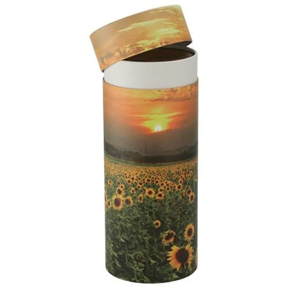 Sunflowers Scattering Tube, Biodegradable Cremation Urn for Ashes, Adult Sized Cremation Urn, 12.5 Inches High - color: Sunflowers, size: Large