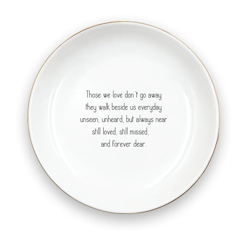Customized Circle Ring Dish, White Ceramic Memory Dish, Trinket Storage For Sympathy, Grief Gift, Friendship Family, Pet Sympathy - Those We Love Don't Go Away - color: Sympathy 2