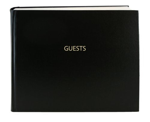 Guest Book, Black, Hardbound, 120 Pages | Guest Sign-in Registry, 8 7/8'' x 7'' - Made in USA - color: Black