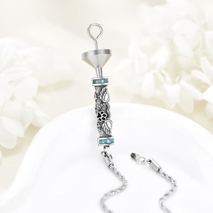 Urn Bracelet For Ashes 925 Sterling Silver Abalone Shell Cremation Keepsake Pendant Locket Bracelet For Women Men - style: Pet Wing