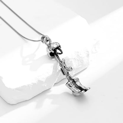 Cremation Jewelry Military Shoes Hats Guns Urn Necklace for Ashes Stainless Steel Military Equipment Pendant Memorial Necklaces Ash Holder for Human Pets Keepsake Jewelry of Loved Ones with Fill Tool - color: Customize