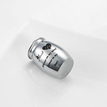 Decorative Memorial Keepsake Urns for Cremains Stainless Steel Mini 1.57 Inch High Small Funeral Urns Cremation Ashes Holder for Family Members - style: Aunt