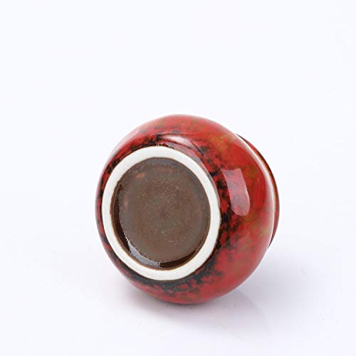 Small Ceramic Urn for Human Ashes - 1.6'' Handicrafted Beautiful Tiny Keepsake - Mini Urn Holds 1.2 Cubic Inches (Red) - color: Red