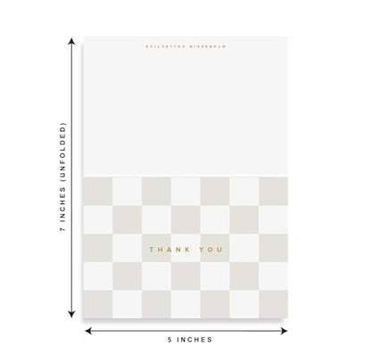 ThreeKin Collective 24-Pack Thank You Cards - 4 Elegant Beige Designs (6 Each) | 3.5” x 5” Folded Cards with Real Gold Foil Stamp | Wedding, Bridal, Baby Shower, and Party Stationery, USA Business - style: Beige