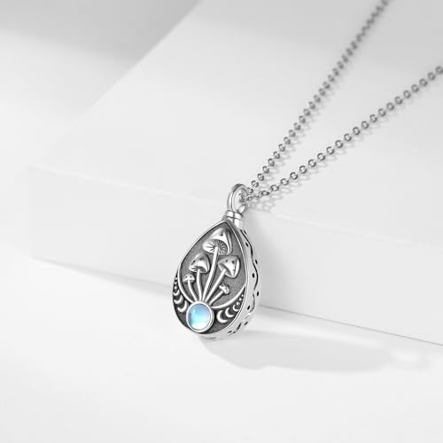 Flower Cute Animal Sterling Silver Pendant Urn Ashes Necklace for Women BF0709 - color: T1 *Mushroom