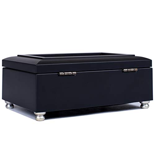 Cottage Garden Gods Love Perfect Lasts for Eternity Matte Black Jewelry Music Box Plays Amazing Grace