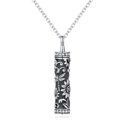Flower Cute Animal Sterling Silver Pendant Urn Ashes Necklace for Women BF0709 - color: C *A Dragonfly