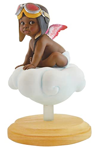African American Expressions Adorable Angel Pilot Girl Figurine by Thomas Blackshear – Black Angel Statue, Inspirational Home Décor, Mother’s Day Mom Present - (4.7" x 4.7" x 7.2") FLPF-02 - style: Adorable Angel Pilot (Girl)