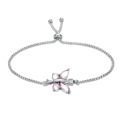 zeqingjw Cremation Jewelry Butterfly Urn Bracelet for Ashes for Women Stainless Steel Adjustable Urn Bangle Memorial Keepsake Ash Holder Bracelet - color: Pink
