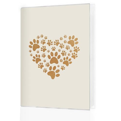 Pet Photo Album 4x6 18 Pockets Photos, Pet Lover Owner Gifts, Golden Heart Paw Print Small Mini Photo Album Hold 36 Pictures Book for Cat and Dog Lover Owner - color: Paw Heart-Yellow