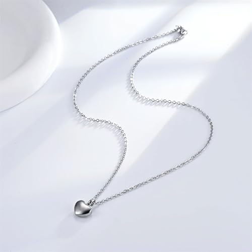 Cremation Jewelry Small Heart Urn Necklace Ashes for Women Men Keepsake Pendant Memorial Human Ash Holder - color: Silver Brother