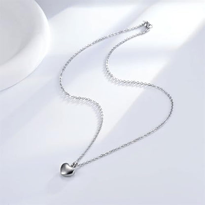 Cremation Jewelry Small Heart Urn Necklace Ashes for Women Men Keepsake Pendant Memorial Human Ash Holder - color: Silver Brother