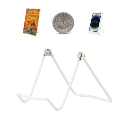 KINGDOM SOLUTIONS - 3.25" White Metal Display Stand Made in USA - 12 Pack - color: White Adjustable, size: 3.25" (12-pack)