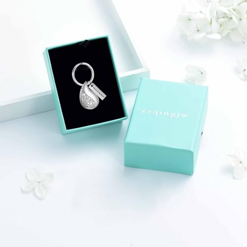 zeqingjw Cremation Jewelry Teardrop Urn Keychain for Ashes Tree of Life Urn Ashes Cremation Memorial Keepsake Keychain - color: Customize