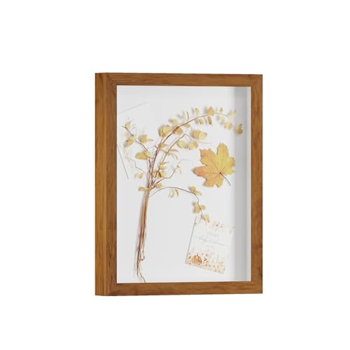 11x14 Shadow Box Frame Display Case with Real Glass, 3D Picture Frame for Memorabilia, Crafts, Photos, Wedding (Light Brown) - color: Ash, size: 11x14 without Linen Board