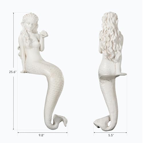 Large Mermaid Garden Statue, 25.6 in DIY Outdoor Sculpture Figurines - color: Mermaid-25.6"