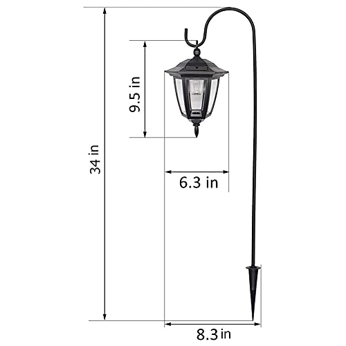 MAGGIFT 34 Inch Solar Hanging Lights Outdoor, 2 Pack | Waterproof Solar Garden Lights with 2 Shepherd Hooks Landscape Lighting for Lawn Patio Yard Pathway Driveway