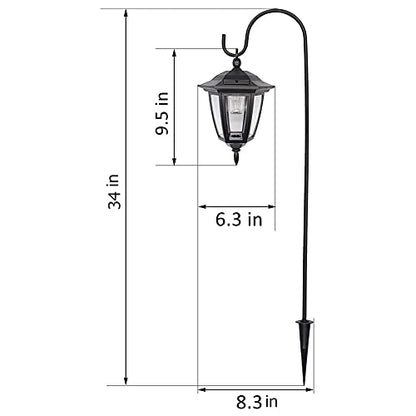 MAGGIFT 34 Inch Solar Hanging Lights Outdoor, 2 Pack | Waterproof Solar Garden Lights with 2 Shepherd Hooks Landscape Lighting for Lawn Patio Yard Pathway Driveway