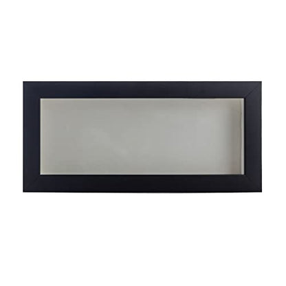 14x22 Shadow Box Frame Black Wood | with a 3/4" Usable Display Depth | Includes a White Real Suede Texture Acid-Free Backing Board, UV Resistant Acrylic, and Hanging Hardware
