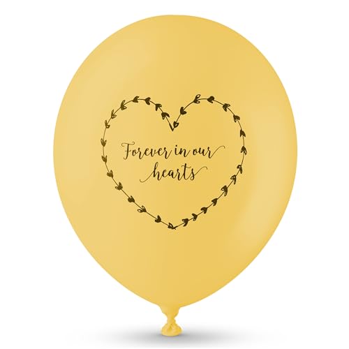 ANGEL & DOVE 25 Rainbow Funeral Balloons 'Forever In Our Hearts' Biodegradable - for Memorial, Celebration of Life